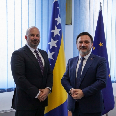 Sastanak ministra Hasičevića i otpravnika poslove Ambasade SAD-a u BiH Johna Ginkela
